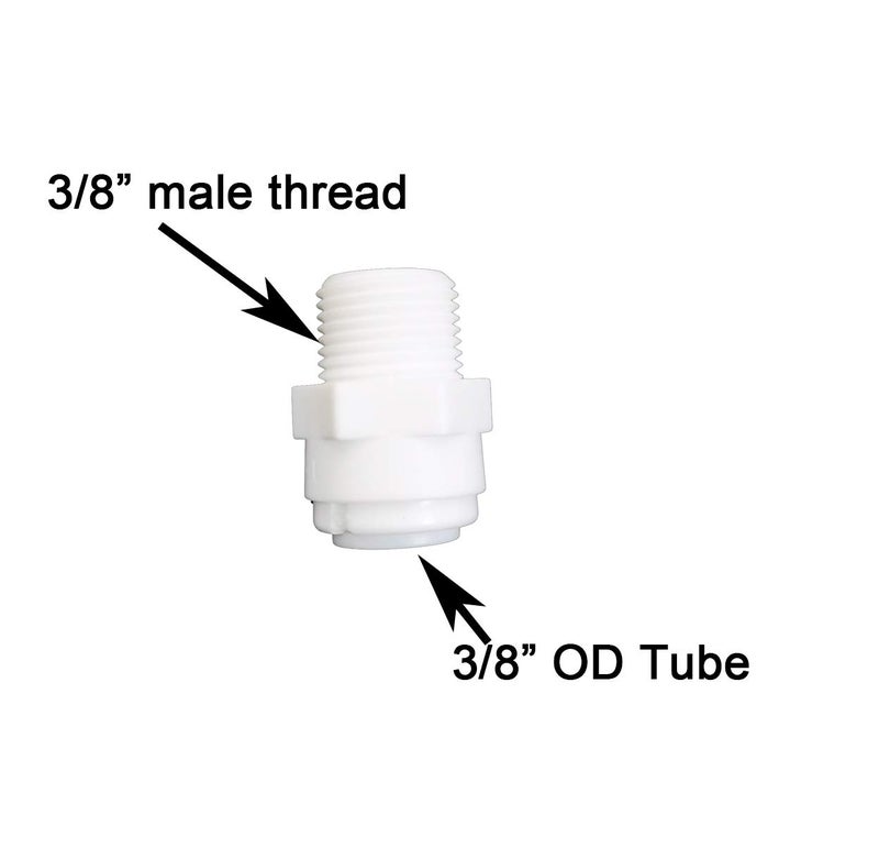 YZMSZ YZM Tube Quick Connector fittings Water Purifiers Filters Reverse Osmosis Systems accessories set of 5 (straight,3/8" Male x 3/8" OD tube) - Image 2